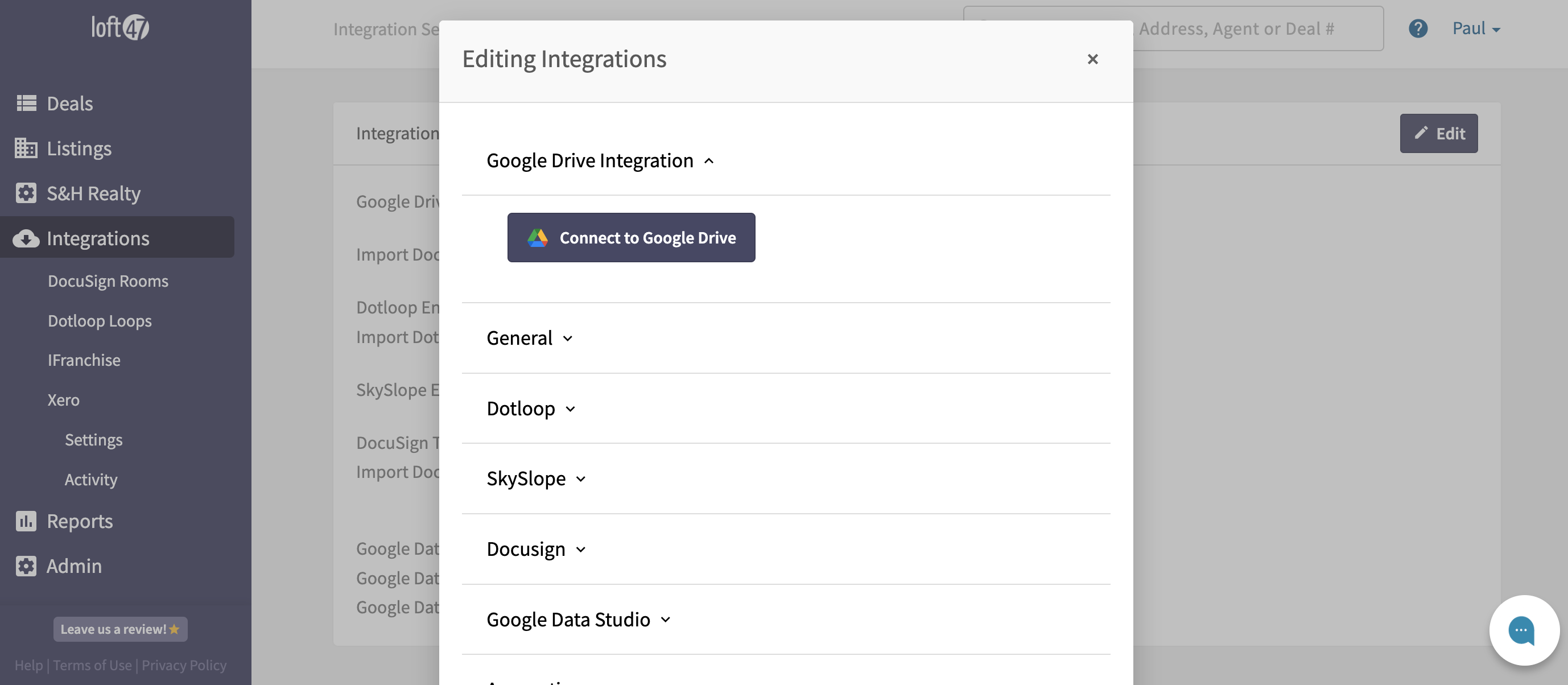 How to create a google document in loft47